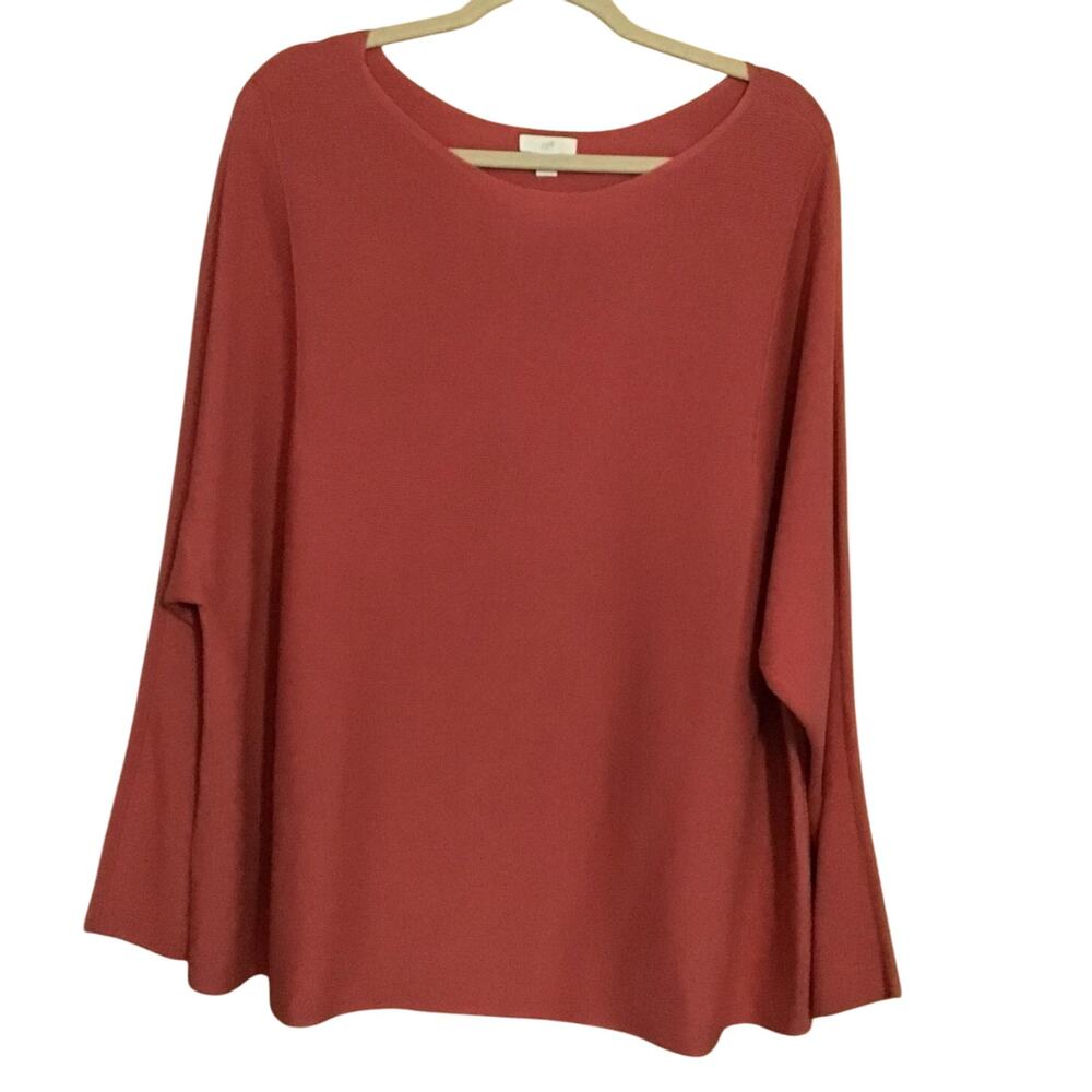 J.Jill Salmon Knit Dolman Cotton Blend Sweater XL petite